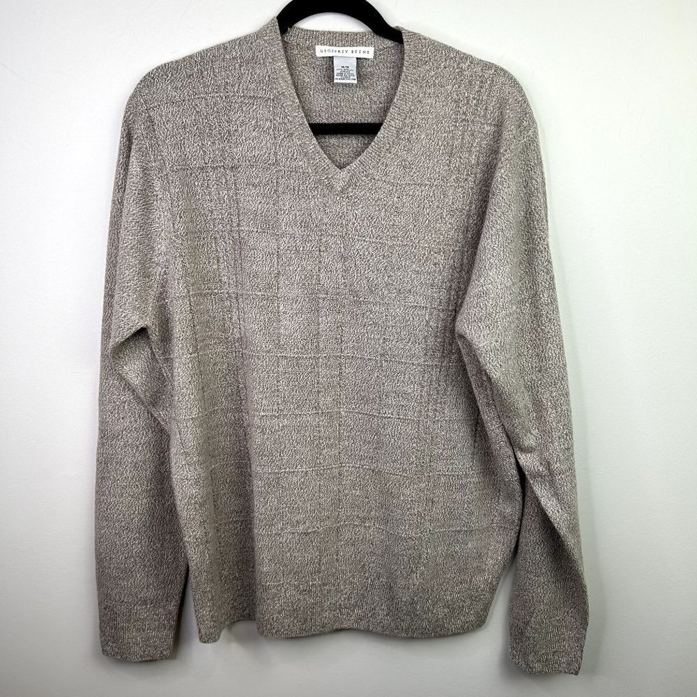 Y2K Geoffrey‎ Beene beige knit sweater size medium